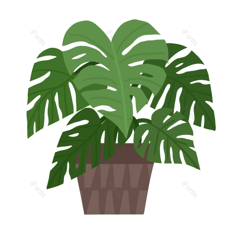 卡通图片,盆栽元素,绿色PNG,植物免抠素材